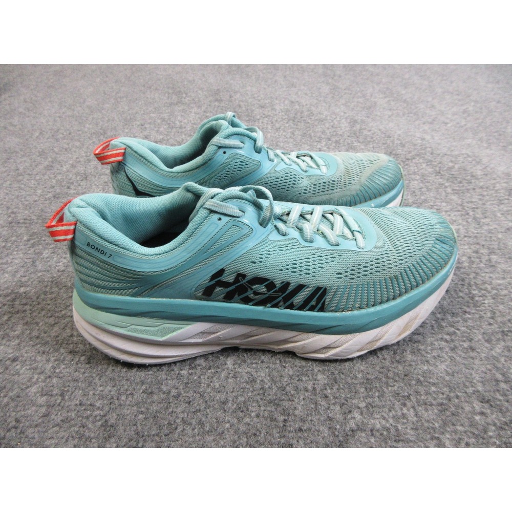 Hoka One One Bondi 7 Shoes Womens Size 8 Blue Mesh Running‎ Athletic Max Cushion